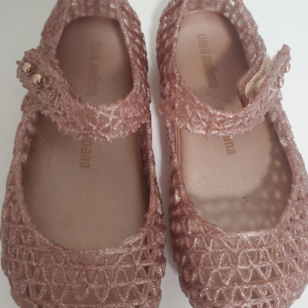 Mini melissa campana glitter shoes size 9